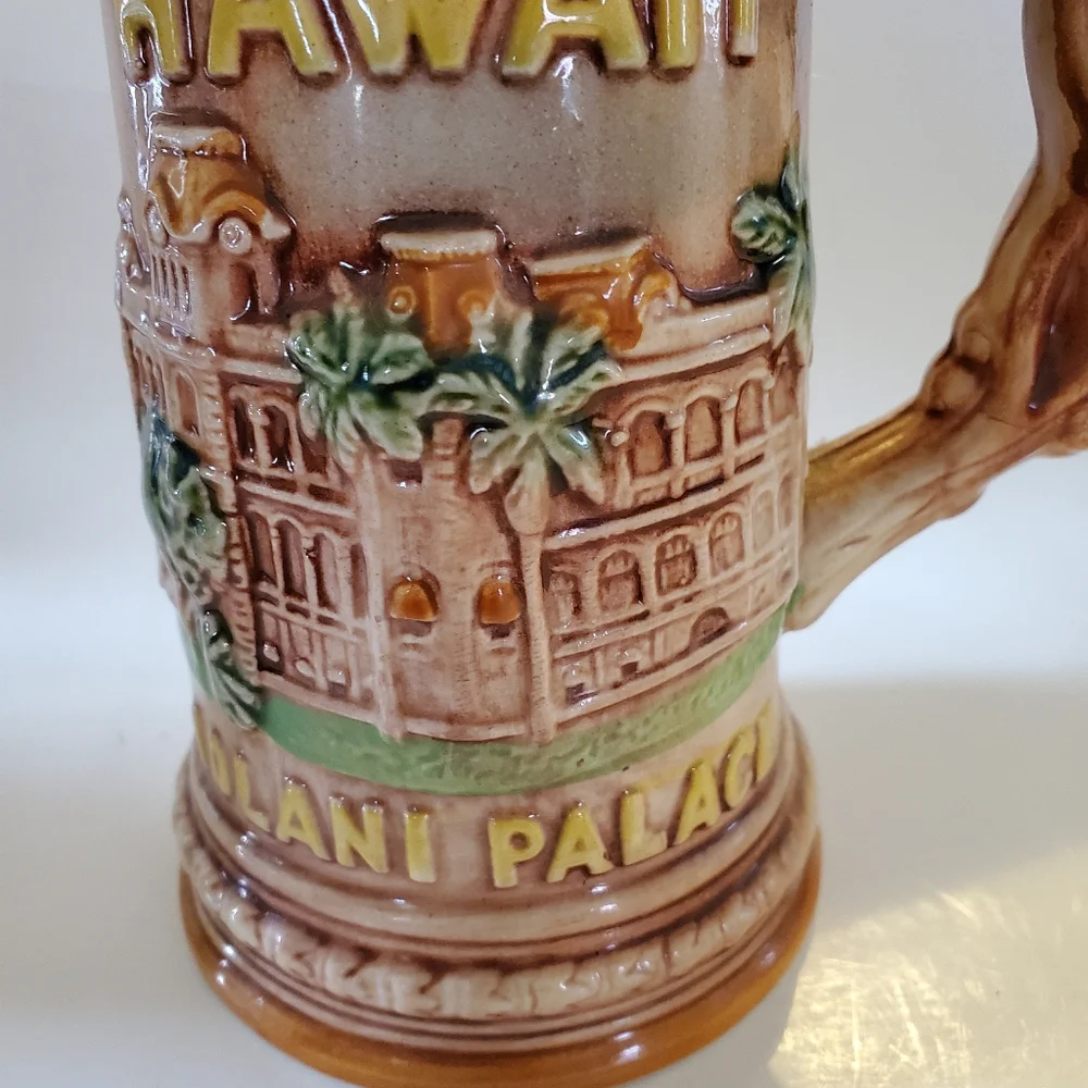 Vintage Hawaii Iolani Palace Tiki Mug Made in Japan Fun Barware Boho Cottagecore